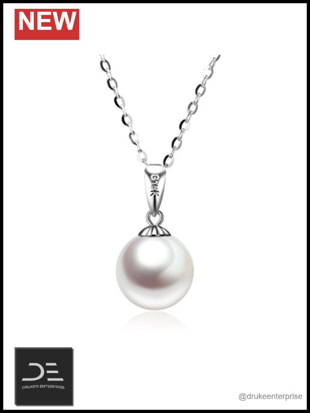 14K Gold Pearl Necklace 18K Gold Pendant Women's Jewelry